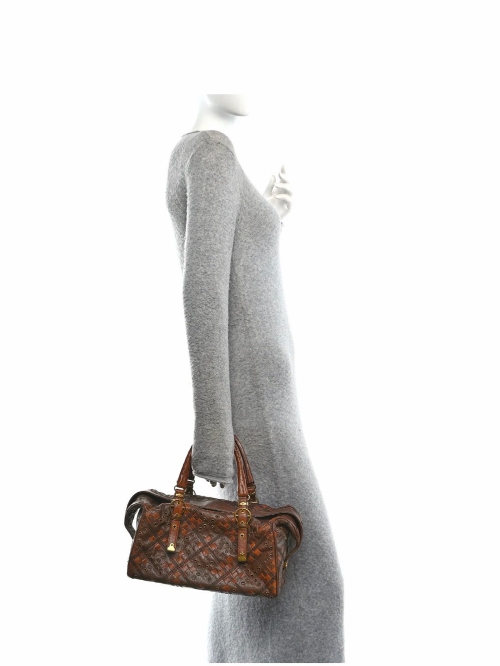 BOTTEGA VENETA Goatskin Grommet Boston Handbag - Picture 9 of 9